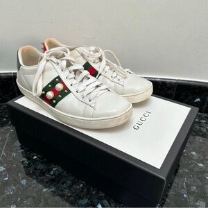 Gucci Leather Ace Low Top Sneakers Size unisex 36.5 (fits women 38-38.5)